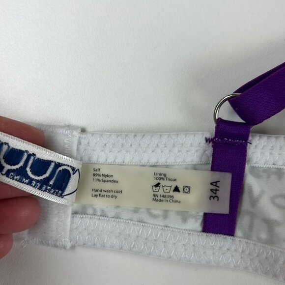 Nwot nuyu padded t-shirt bra with purple  straps - Picture 5 of 7